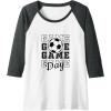 image:imageGame Day  Soccer Mom Gifts Raglan Baseball TeeDark Heather GreyWhite