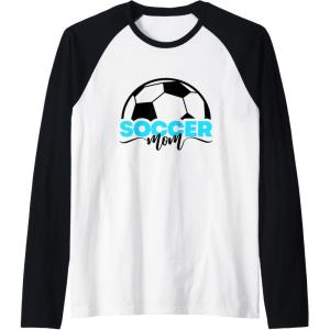 image:imageSoccer Mom  Soccer Mom Gifts Raglan Baseball TeeBlackWhite