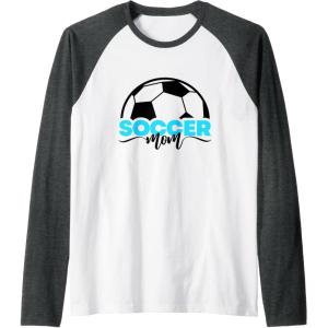 image:imageSoccer Mom  Soccer Mom Gifts Raglan Baseball TeeDark Heather GreyWhite