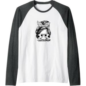 image:imageSoccerMom  Soccer Mom Gifts Raglan Baseball TeeDark Heather GreyWhite