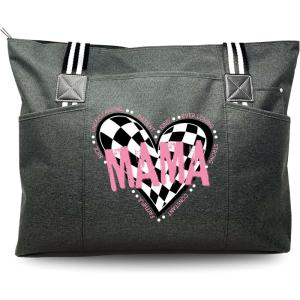 image:imageBrooke amp Jess Designs Mom Bags for Everyday  Bags for Women with Zipper Large Stylish Travel Bag Work BagBlack Tessa Mama Heart Checkered