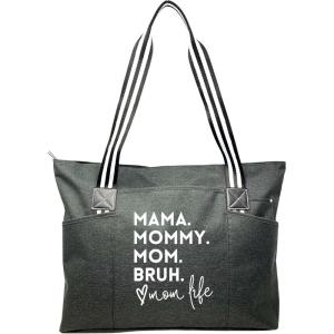 image:imageBrooke amp Jess Designs Mom Bags for Everyday  Bags for Women with Zipper Large Stylish Travel Bag Work BagBlack Tessa Mama Mommy Mom Bruh