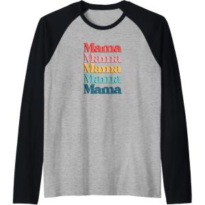 image:imageColorful Retro Mama Gift Raglan Baseball TeeBlackAthletic Heather