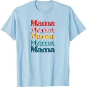 image:imageColorful Retro Mama Gift TShirtBaby Blue