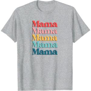 image:imageColorful Retro Mama Gift TShirtHeather Grey