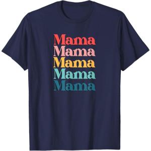image:imageColorful Retro Mama Gift TShirtNavy Blue