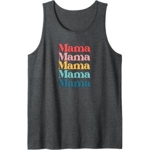 image:imageColorful Retro Mama Gift Tank TopDark Heather Grey