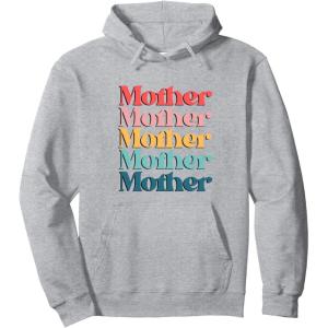 image:imageMother colorful retro vibe gift Pullover HoodieHeather Grey
