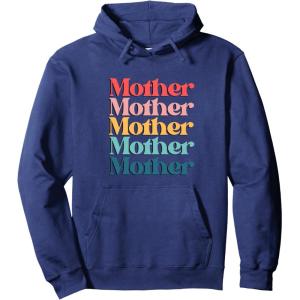 image:imageMother colorful retro vibe gift Pullover HoodieNavy Blue