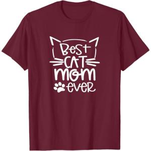 image:imageBest Cat Mom Ever  Great gift for Pet Lovers Men Women Girls Kids TShirtBurgundy