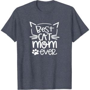 image:imageBest Cat Mom Ever  Great gift for Pet Lovers Men Women Girls Kids TShirtHeather Blue
