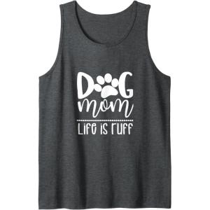 image:imageDog Mom  Great gift for Women Friends Mom Tank TopDark Heather Grey
