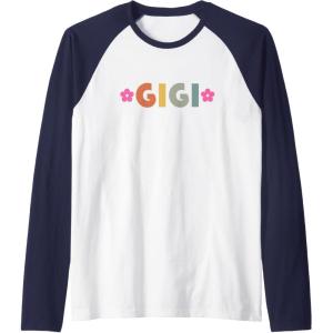 image:imageGigi  Grandmother Mimi and Gigi Gifts Raglan Baseball TeeNavy BlueWhite