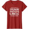 image:imageFreakin Awesome Uncle Looks Like  Gift for Uncles TShirt SmallCranberry Red