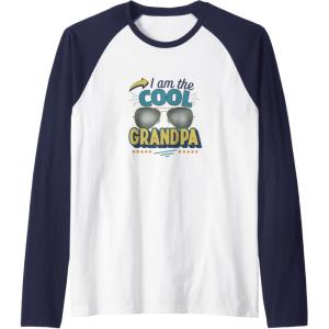 image:imageI Am The Cool Grandpa  Grandpa Gift Raglan Baseball TeeNavy BlueWhite