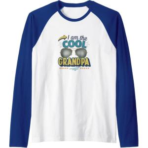 image:imageI Am The Cool Grandpa  Grandpa Gift Raglan Baseball TeeRoyal BlueWhite