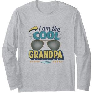 image:imageI am the Cool Grandpa Funny Papa Gift Long Sleeve TShirtHeather Grey