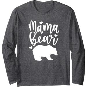 image:imageMama Bear  Great gift for Women Friends Mom Long Sleeve TShirtDark Heather Grey
