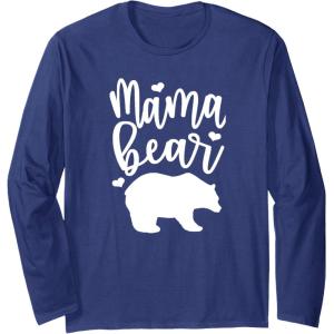 image:imageMama Bear  Great gift for Women Friends Mom Long Sleeve TShirtNavy Blue
