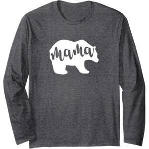 image:imageMama Bear Gift for Mom Mama Nana Mimi Long Sleeve TShirtDark Heather Grey
