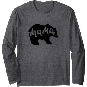 image:imageMama Bear White Gifts for Mom Women Mimi Mama Long Sleeve TShirtDark Heather Grey