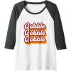 image:imageGobble  Fall Season Gifts Raglan Baseball TeeDark Heather GreyWhite