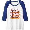 image:imageGobble  Fall Season Gifts Raglan Baseball TeeRoyal BlueWhite