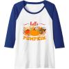 image:imageHello Pumpkin  Fall Season Gifts Raglan Baseball TeeRoyal BlueWhite