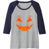 image:imageSpooky Smile  Funny Spooky Halloween Gifts Raglan Baseball TeeNavy BlueAthletic Heather