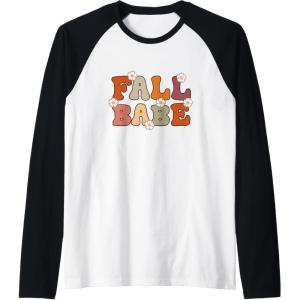 image:imageFall Babe  Fall Season Gifts Raglan Baseball TeeBlackWhite
