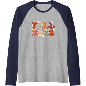 image:imageFall Babe  Fall Season Gifts Raglan Baseball TeeNavy BlueAthletic Heather