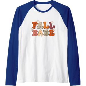 image:imageFall Babe  Fall Season Gifts Raglan Baseball TeeRoyal BlueWhite