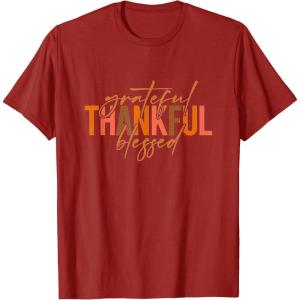image:imageGrateful Thankful Blessed  Fall Season Gifts TShirtCranberry Red