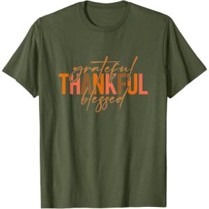 image:imageGrateful Thankful Blessed  Fall Season Gifts TShirtOlive Green