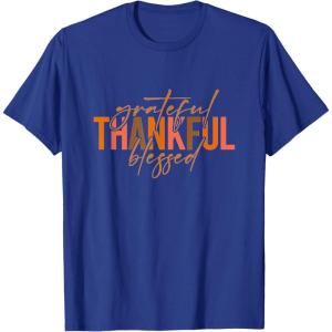 image:imageGrateful Thankful Blessed  Fall Season Gifts TShirtRoyal Blue