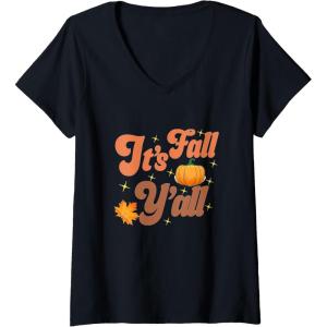 image:imageIts Fall Yall  Fall Season Gifts VNeck TShirtBlack