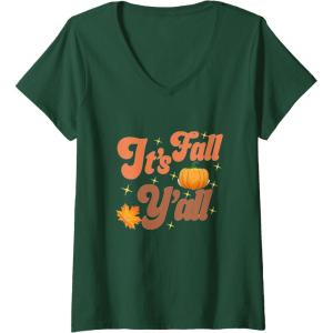 image:imageIts Fall Yall  Fall Season Gifts VNeck TShirtDark Green