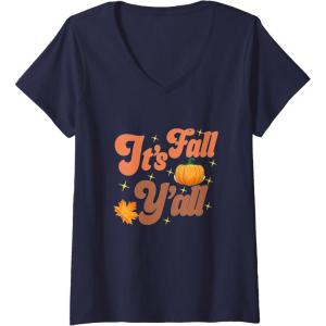 image:imageIts Fall Yall  Fall Season Gifts VNeck TShirtNavy Blue