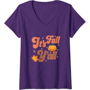 image:imageIts Fall Yall  Fall Season Gifts VNeck TShirtPurple