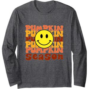 image:imagePumpkin Season  Fall Season Gifts Long Sleeve TShirtDark Heather Grey