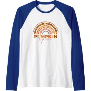 image:imagePumpkin Spice  Fall Season Gifts Raglan Baseball TeeRoyal BlueWhite