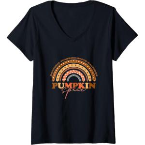 image:imagePumpkin Spice  Fall Season Gifts VNeck TShirtBlack