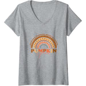 image:imagePumpkin Spice  Fall Season Gifts VNeck TShirtHeather Grey
