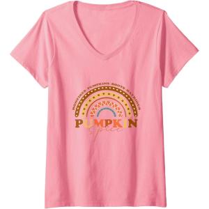 image:imagePumpkin Spice  Fall Season Gifts VNeck TShirtPink