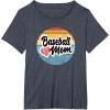 image:imageBaseball Mom Retro  Gift for Mother TShirtHeather Blue