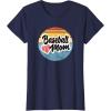 image:imageBaseball Mom Retro  Gift for Mother TShirtNavy Blue