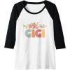 image:imageGigi Grandmother Mimi and Gigi Gifts Raglan Baseball TeeBlackWhite