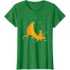 image:imageMoon and Cat  Funny Spooky Halloween Gifts TShirtKelly Green