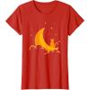 image:imageMoon and Cat  Funny Spooky Halloween Gifts TShirtRed