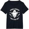 image:imageSpook Around And Find Out  Funny Spooky Halloween Gifts TShirtBlack